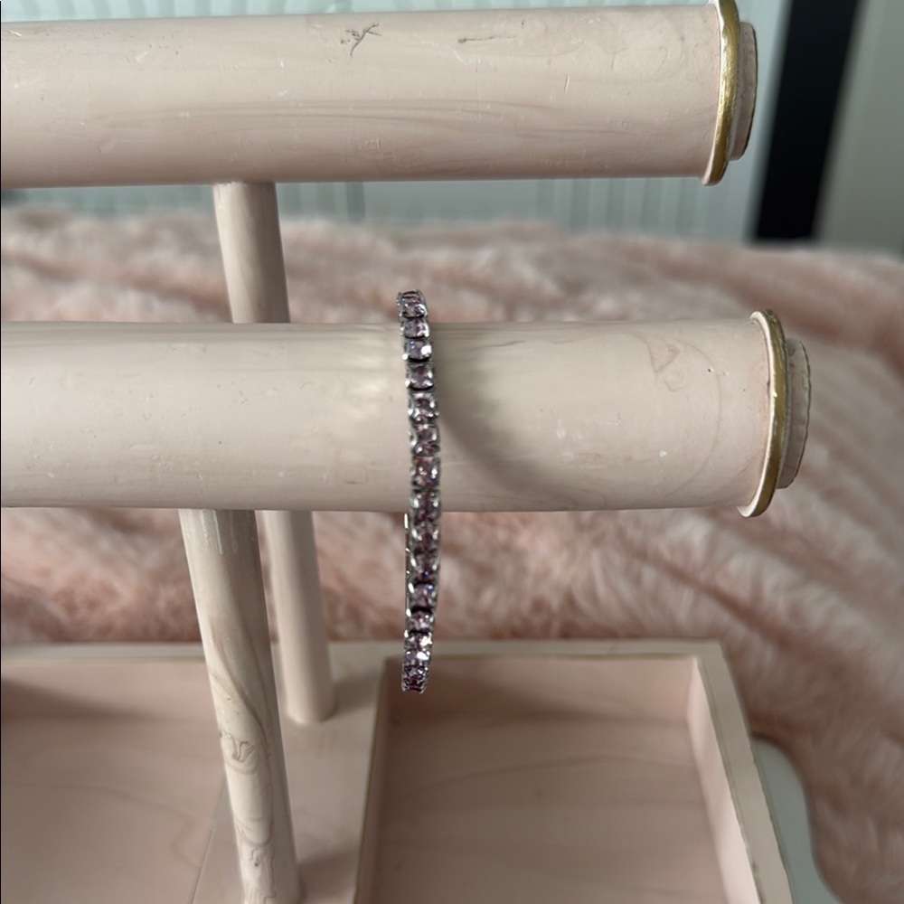 Touchstone Crystal by Swarovski Light Amethyst Stretch Bracelet-June Birthstone